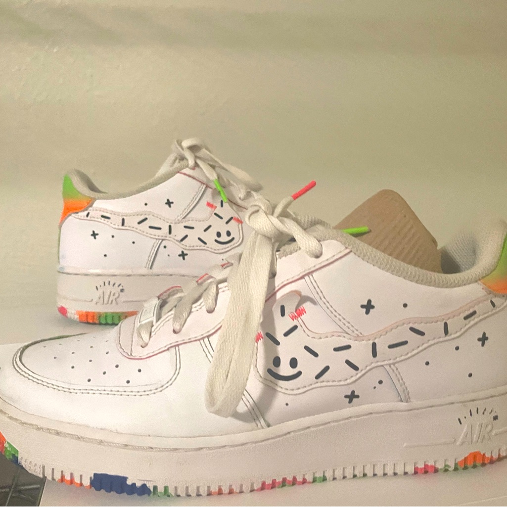 Nike Air Force 1 Low Kids Drawing Preowned Nike Air Force 1 Low Kids Drawing Preowned